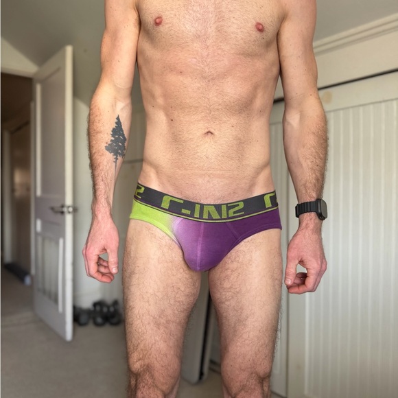 C-In2 Other - C-IN2 Men's Two-Tone Purple & Lime Briefs